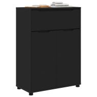 Шкаф за баня с рафт Черно 72,5 x 36,5 x 100 см Инженерно дърво