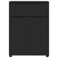 Шкаф за баня с рафт Черно 72,5 x 36,5 x 100 см Инженерно дърво