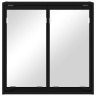 Шкаф с огледало за баня Черно 60 x 20 x 60 cm Инженерно дърво