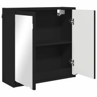 Шкаф с огледало за баня Черно 60 x 20 x 60 cm Инженерно дърво