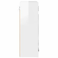 Шкаф с огледало за баня с рафт Лъскаво бяло 60 x 20 x 60 cm