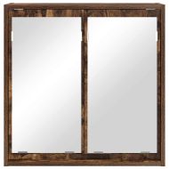 Шкаф с огледало за баня с рафт Димян дъб 60 x 20 x 60 cm