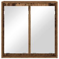 Шкаф с огледало за баня с рафт Старо дърво 60 x 20 x 60 cm