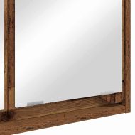 Шкаф с огледало за баня с рафт Старо дърво 60 x 20 x 60 cm