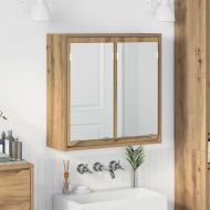 Шкаф с огледало за баня Дъб 60 x 20 x 60 cm Инженерно дърво