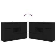 Служебен шкаф с чекмедже Черно 100 x 30 x 65,6 Инженерно дърво