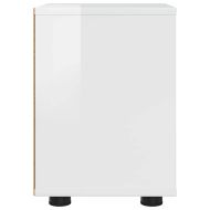 Нощни маси 2 pcs Лъскаво бяло 30,5 x 30 x 43 см Инженерно дърво