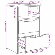 Нощни маси 2 pcs Бяло 40 x 30 x 467 см Инженерно дърво
