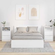 Нощни маси 2 pcs Лъскаво бяло 40 x 30 x 467 см Инженерно дърво