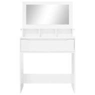 Тоалетки за спалня с чекмедже Лъскаво бяло 80 x 39,6 x 135 см