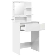 Тоалетки за спалня с чекмедже Лъскаво бяло 80 x 39,6 x 135 см