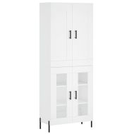 Висок шкаф, бял, 69,5x34x180 см, инженерно дърво