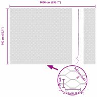 Шестоъгълна ограда Зелен 1.4 x 10 m Стомана