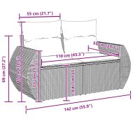 Градински Софа Комплект 8 pcs Черно полиратан