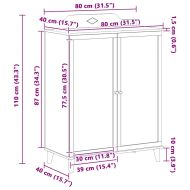 Сайдборд с дъска за писане Сив и бял 80 x 40 x 110 см