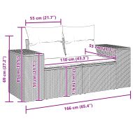 Градински Софа Комплект 10 pcs Черно полиратан
