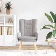 фотьойл Облачно сиво 63 x 67 x 94 см Тъкан Шерпа