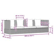 Градинско легло, сиво, 200x60 см, полиратан
