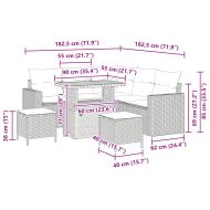 Градински Софа Комплект 8 pcs Черно полиратан