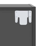 ТВ шкаф за стенен монтаж, сив гланц, 37x37x142,5 см