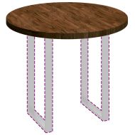 Топ за маса Светлокафяво Ø 90 x 4 cm Солидно дъбово дърво