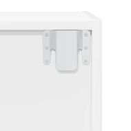 ТВ шкаф за стенен монтаж, бял, 37x37x107 см, инженерно дърво