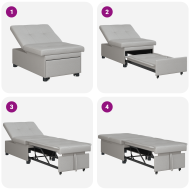 Диван легло Сив 194 x 67 x 37 см текстил