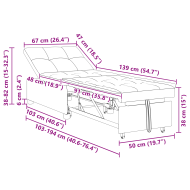 Диван легло Сив 194 x 67 x 37 см текстил
