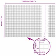 Заварена мрежа ограда Сребрист 0.6 x 50 м Стомана