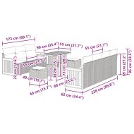 Градински Софа Комплект с възглавница 10 pcs Черно