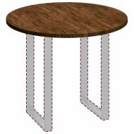 Топ за маса Светлокафяво Ø 90 x 2.5 cm Солидно дъбово дърво