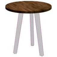 Топ за маса Светлокафяво Ø 50 x 2.5 cm Солидно дъбово дърво