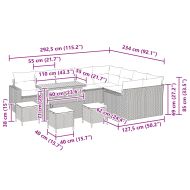 Градински Софа Комплект 13 pcs Черно полиратан