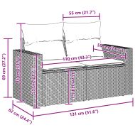 Градински Софа Комплект 8 pcs Черно полиратан