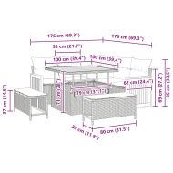 Градински Софа Комплект с възглавница 8 pcs Черно