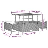 Градински Софа Комплект 9 pcs Черно полиратан