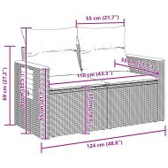 Градински Софа Комплект с възглавница 10 pcs Черно