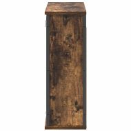 Стенен шкаф за баня с огледало опушен дъб 60x21x60 cm