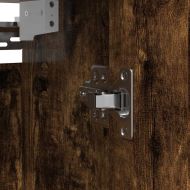 Стенен шкаф за баня с огледало опушен дъб 60x21x60 cm