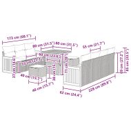 Градински Софа Комплект с възглавница 10 pcs Черно
