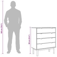 Шкаф с чекмеджета OTTA кафяво и бяло 76,5x39,5x90 см бор масив