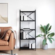 Рафт за книги Черния дъб 60 x 30 x 155 см Инженерно дърво