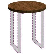 Топ за маса Светлокафяво Ø 70 x 4 cm Солидно дъбово дърво