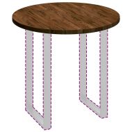 Топ за маса Светлокафяво Ø 80 x 2.5 cm Солидно дъбово дърво