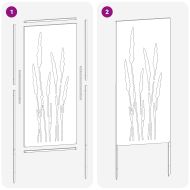 Екран за градинска неприкосновеност Флорален Черно 50 x 140 см