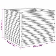 Повдигната леха, антрацит, 100x100x77 см, поцинкована стомана
