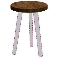 Топ за маса Светлокафяво Ø 40 x 4 cm Солидно дъбово дърво