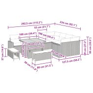 Градински Софа Комплект 12 pcs Черно полиратан