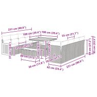 Градински Софа Комплект с възглавница 11 pcs Черно