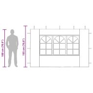 Странични стени за парти шатра, 2 бр, с прозорци, PE, сини